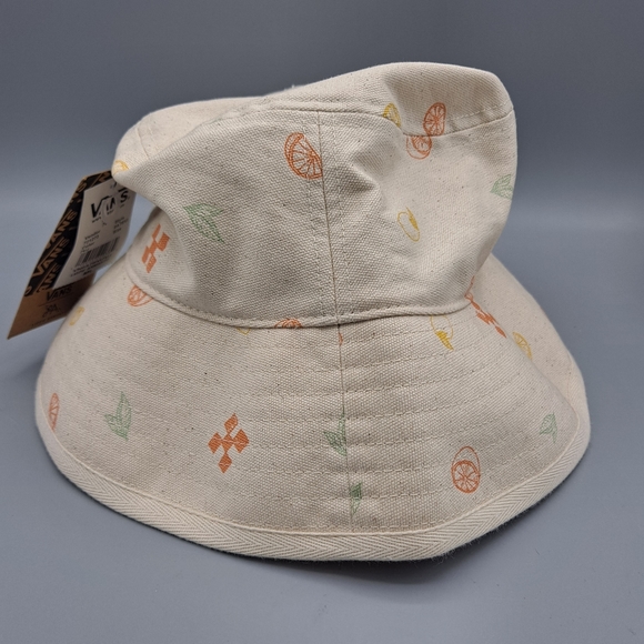 NEW Womens Vans Lizzie Armanto Allover Citrus Bucket Hat Natural Cream Size M/L - Picture 5 of 6